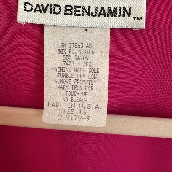 David Benjamin Women's Vintage Retro Pink 90's cuffed oversized blazer size 16 - Picture 5 of 6